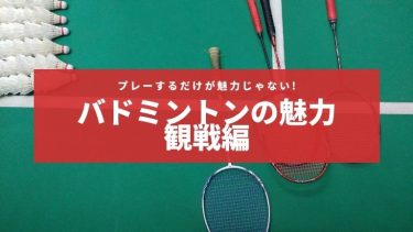 バトミントン観戦の魅力を紹介!実は観戦にも魅力が溢れている!!