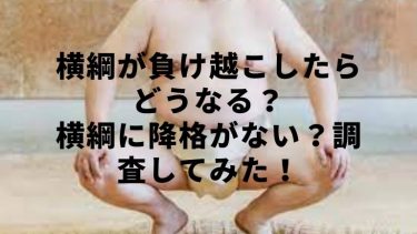 横綱が負け越こしたらどうなる？横綱に降格がない？調査してみた！